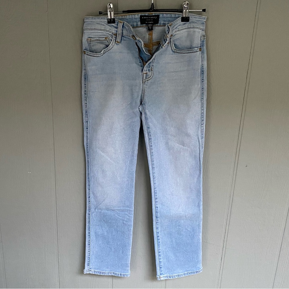Sanctuary Jeans Women’s Size 2 Light Blue Modern Straight Crop Standard Rise